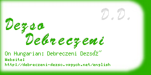 dezso debreczeni business card